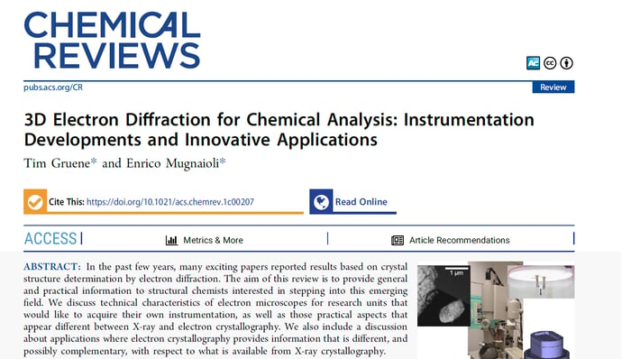 Instrumentation and applications for ED: a paper from Tim Gruene and Enrico Mugnaioli